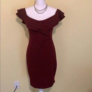 NWOT: S burgundy midi